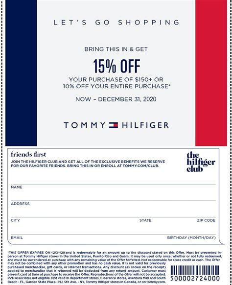 tommy hilfiger coupons